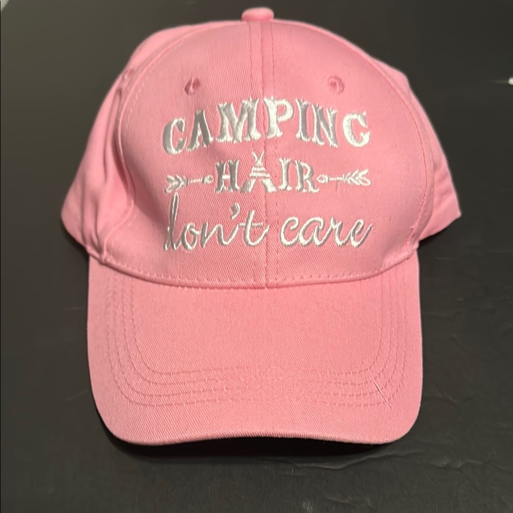 Pink Cap with White Embroidery